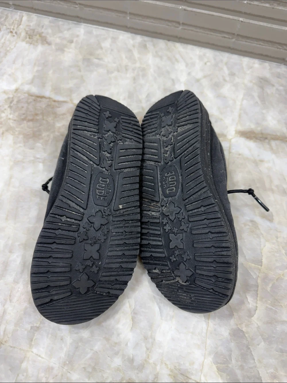 Hey Dude Kids Black Canvas Slip-On Moccasin Shoes